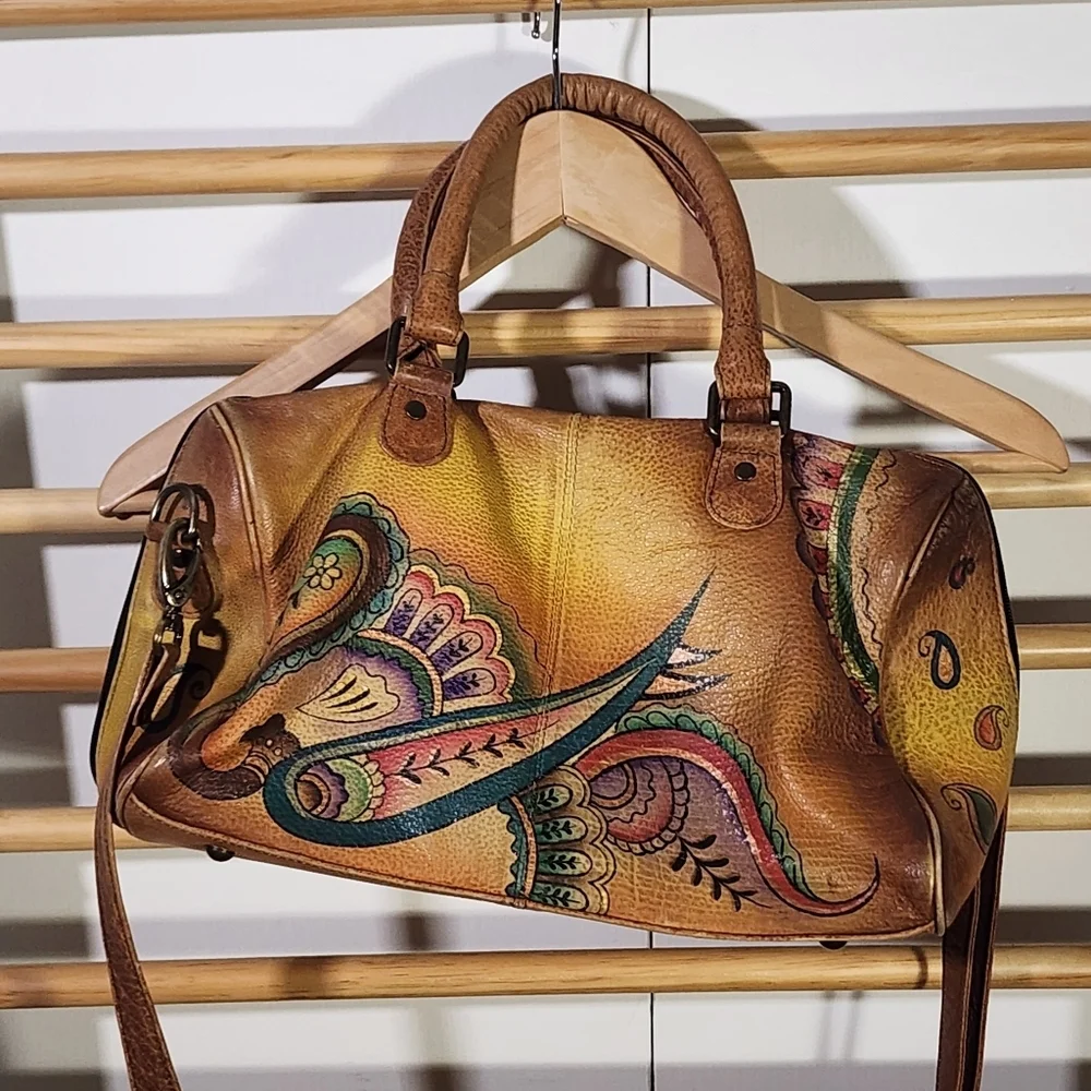Anuschka Multicolor Artistic Leather Satchel